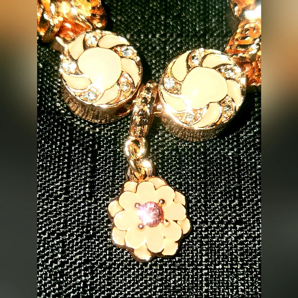 Elegant Rose Gold Bracelet with Pink Accents. ITEM No. 19-145